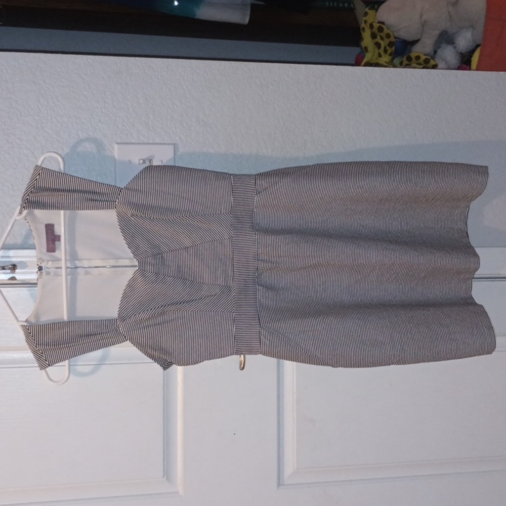 Navy and White Stripe Harper Brand Dress